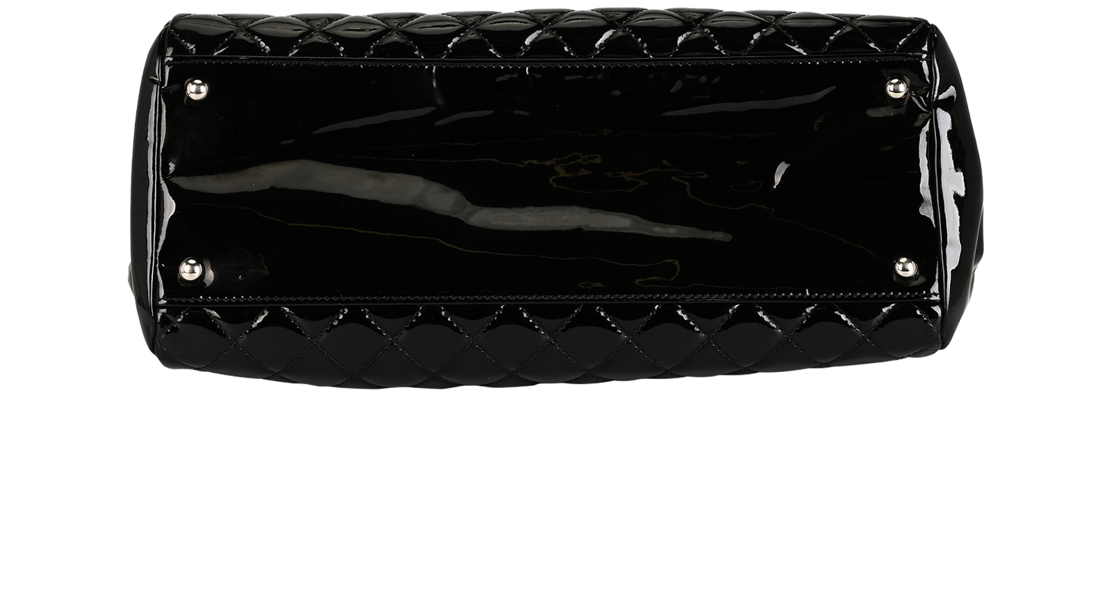 Mademoiselle Bowling Bag, &pound;1,900, Handbags, Black, Patent Leather, Top view